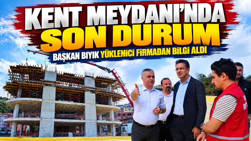 Yomra Kent Meydanı’nda son durum: Başkan Bıyık yüklenici firmadan bilgi aldı Yomra Belediye Başkanı Mustafa Bıyık, ilçenin önemli yatırımlarından Kent Meydanı