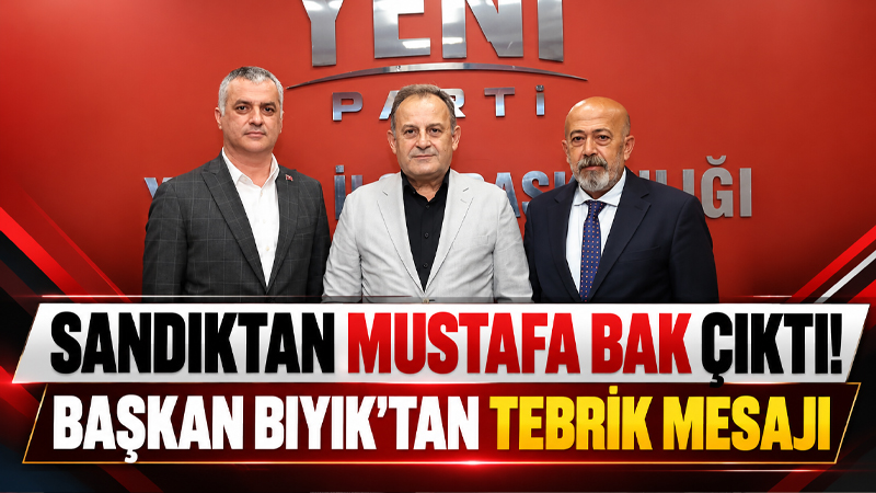 Başkan Mustafa Bıyık’tan Mustafa Bak’a tebrik mesajı Yomra Belediye Başkanı Mustafa Bıyık, Yeni Parti Trabzon İl Başkanlığı