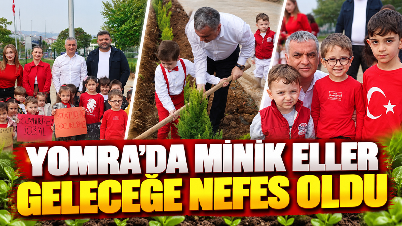 Yomra Belediye Başkanı Mustafa Bıyık, Hürriyet Parkı’nda okul öncesi çocuklarla
