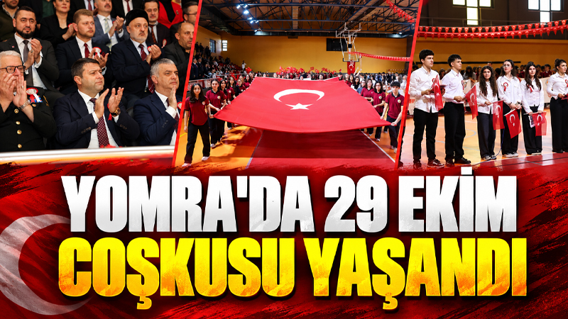 Yomra Kapalı Spor Salonu’nda ilçe protokolü, öğrenciler, öğretmenler ve vatandaşların